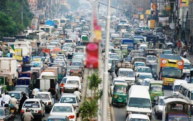 traffic jam in Lahore