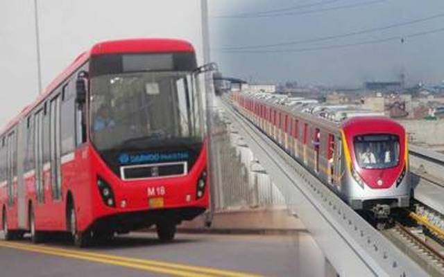 Metro Bus and Orange Train