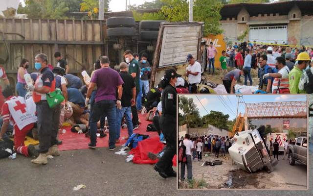 Mexican authorities say 53 migrants dead, 54 injured after truck crash