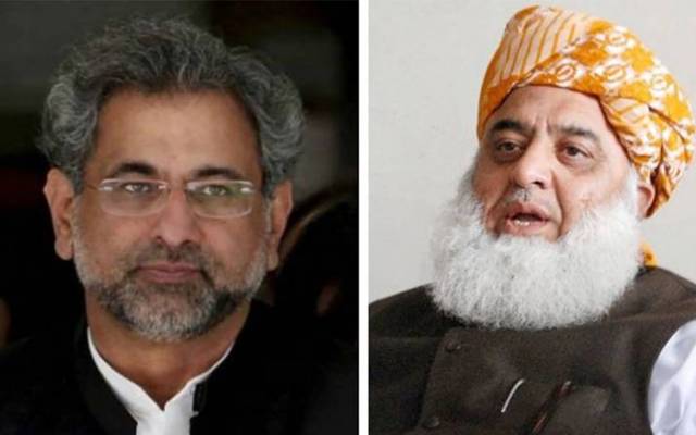 Shahid khakan abbasi,meeting,Maulana fazlur rehman