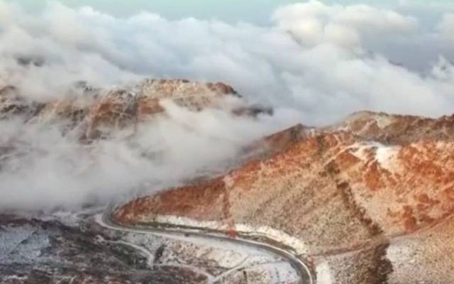 Snow fall in Saudi Arabia 