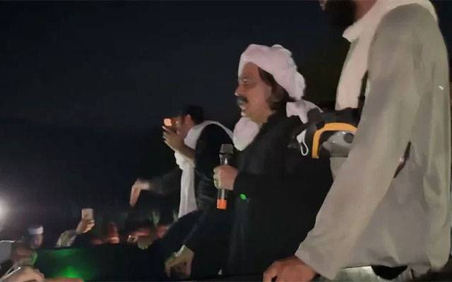 علی امین گنڈاپورکا قافلہ پتھر گڑھ کٹی پہاڑی کےپاس پہنچ گیا