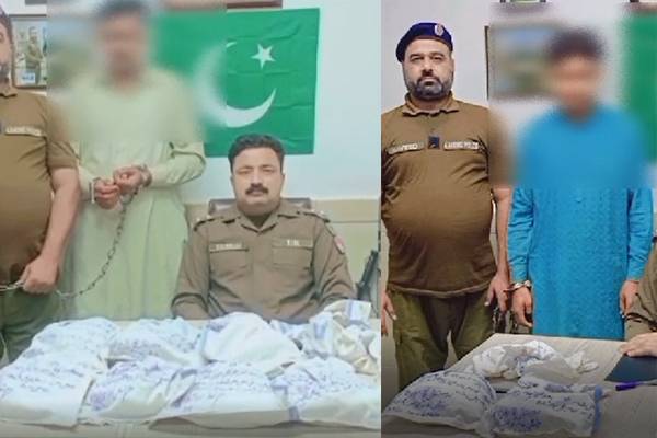  دو منشیات فروش گرفتار، 8 کلو 400 گرام سے زائد چرس برآمد