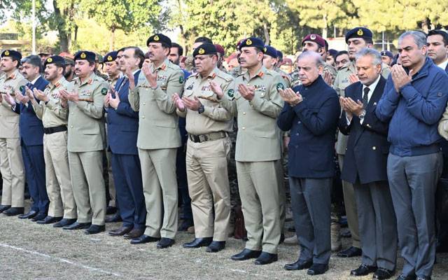 احتجاج کے دوران شہید ہونیوالے رینجرز اہلکاروں کی نماز جنازہ ادا 