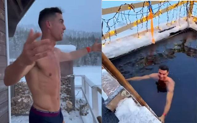 Cristiano Ronaldo taking ICE BATH , Ice Bath, City42, Christmas holidays thrill , city42, Family and togetherness 