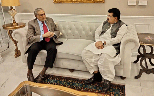 Ishaq Dar visits President Sanjrani to condole his aunt's death, City42