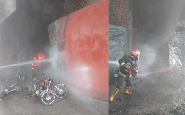 Shahdara Shoe factory at fire, blaze, rescue 1122, city42 